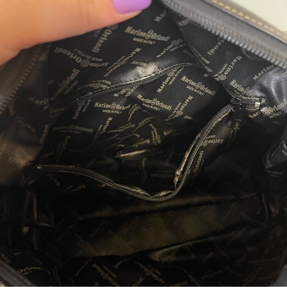 Marino Orlandi Black Shoulder Bag with 4 Exterior Pockets - Picture 13 of 15